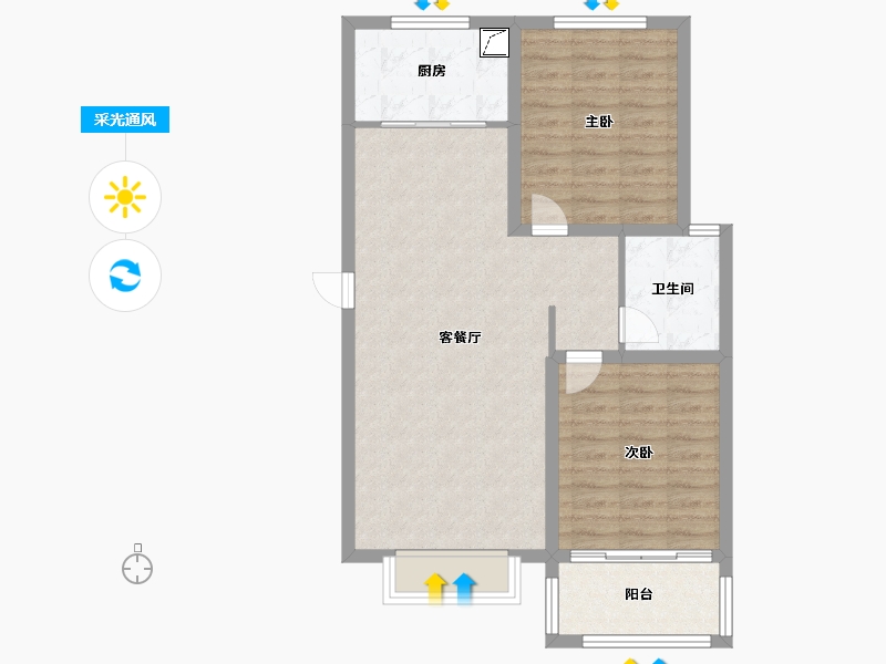 河北省-石家庄市-御锦苑-75.00-户型库-采光通风