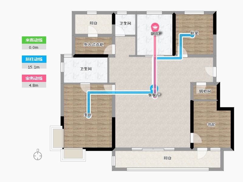 辽宁省-沈阳市-万科府前壹号-131.71-户型库-动静线