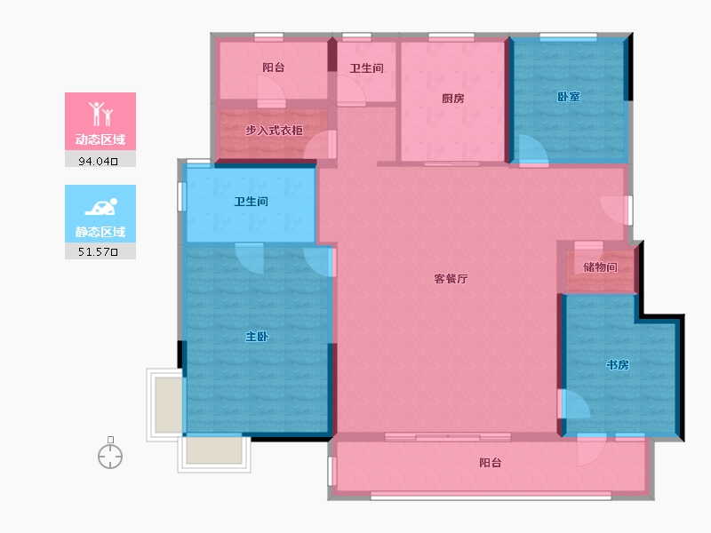 辽宁省-沈阳市-万科府前壹号-131.71-户型库-动静分区