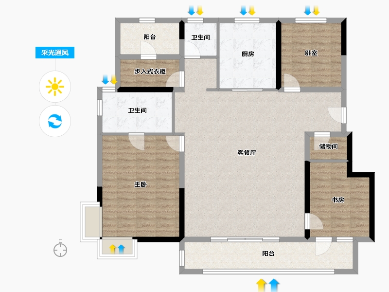 辽宁省-沈阳市-万科府前壹号-131.71-户型库-采光通风