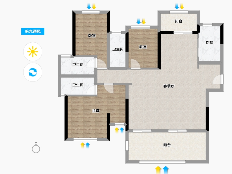 广东省-江门市-海悦东晟-114.12-户型库-采光通风