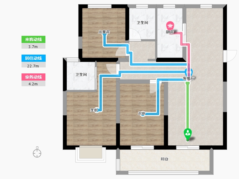 河南省-洛阳市-开元壹号芸台-91.98-户型库-动静线