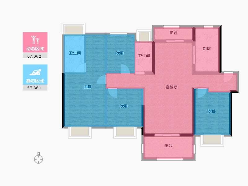 广东省-江门市-万科金域国际-112.09-户型库-动静分区