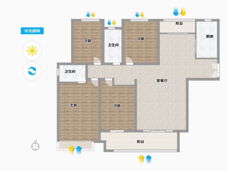 河南省-周口市-盛世豪门-170.00-户型库-采光通风