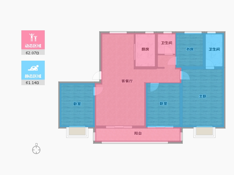 河北省-沧州市-天正壹号院-110.00-户型库-动静分区