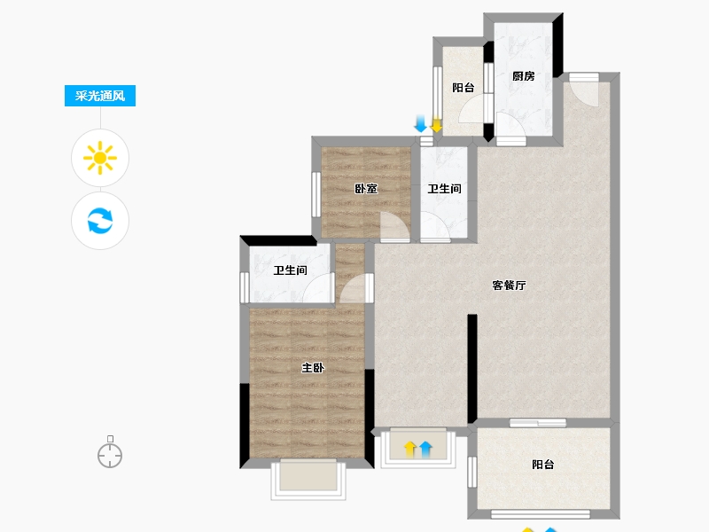 广东省-江门市-海悦东晟-81.60-户型库-采光通风