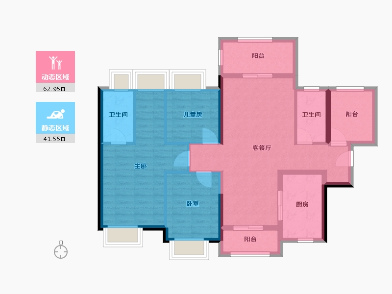 广东省-江门市-万科金域华府-92.94-户型库-动静分区