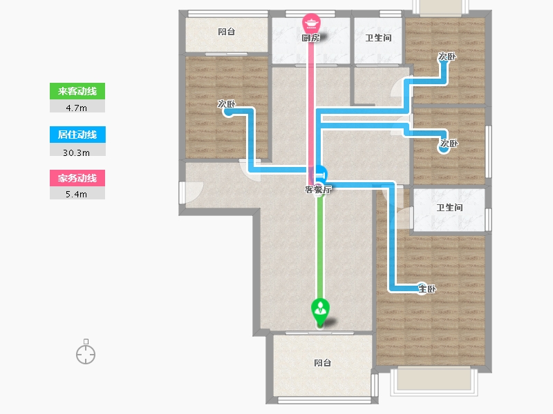 湖南省-长沙市-碧桂园-138.00-户型库-动静线