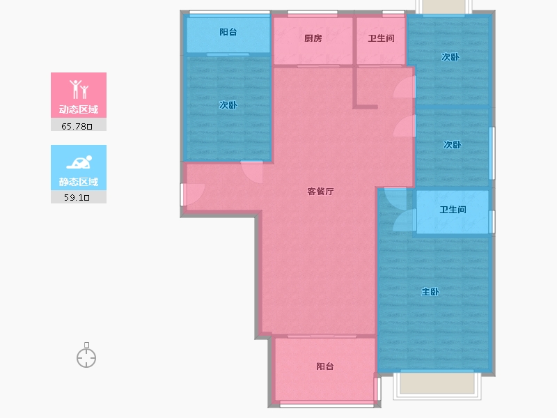 湖南省-长沙市-碧桂园-138.00-户型库-动静分区