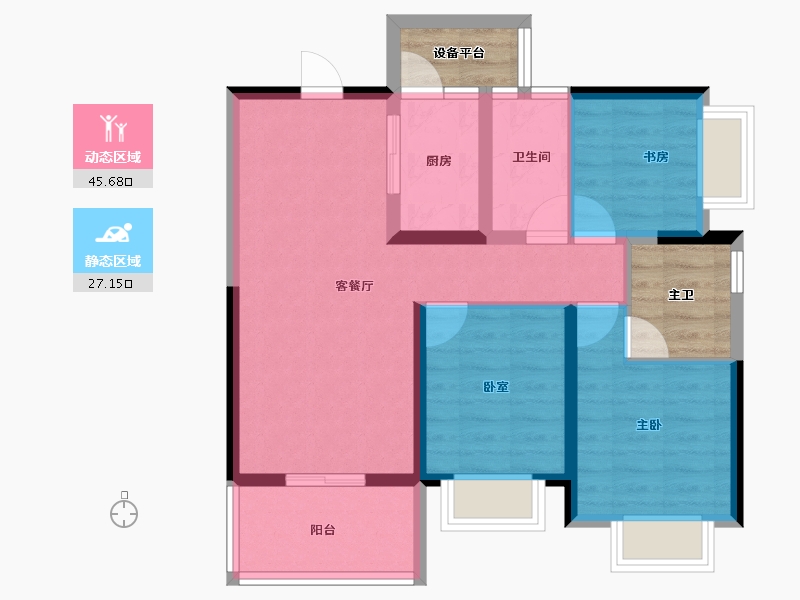 广西壮族自治区-桂林市-漓江锦府-76.00-户型库-动静分区