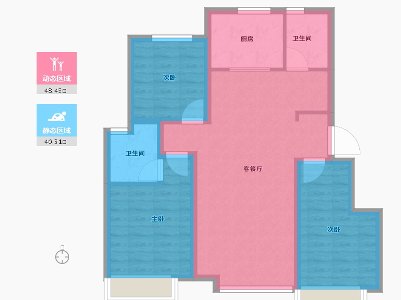 天津-天津市-保利时代-79.20-户型库-动静分区