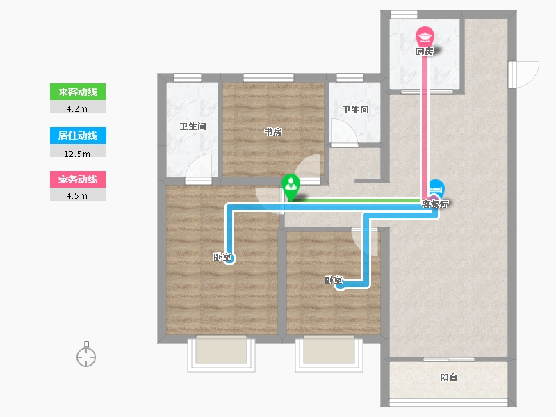 山西省-大同市-学府华庭-101.00-户型库-动静线