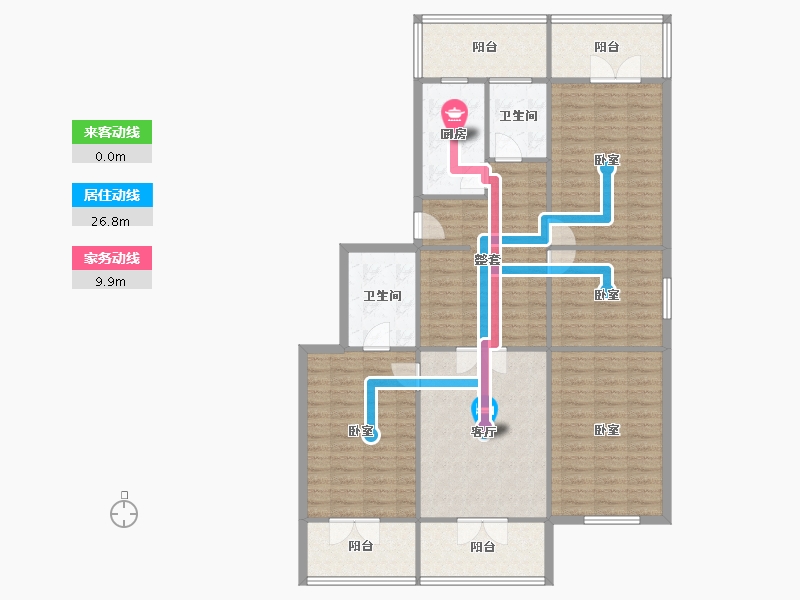 天津-天津市-光复公寓-135.00-户型库-动静线