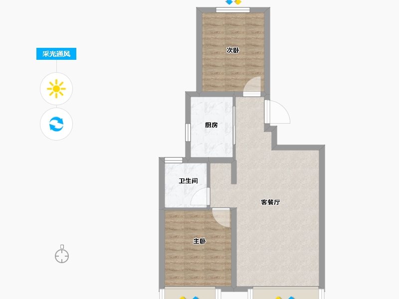 天津-天津市-保利时代-64.00-户型库-采光通风