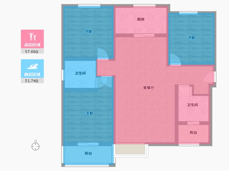 陕西省-宝鸡市-轩苑尚品-133.00-户型库-动静分区