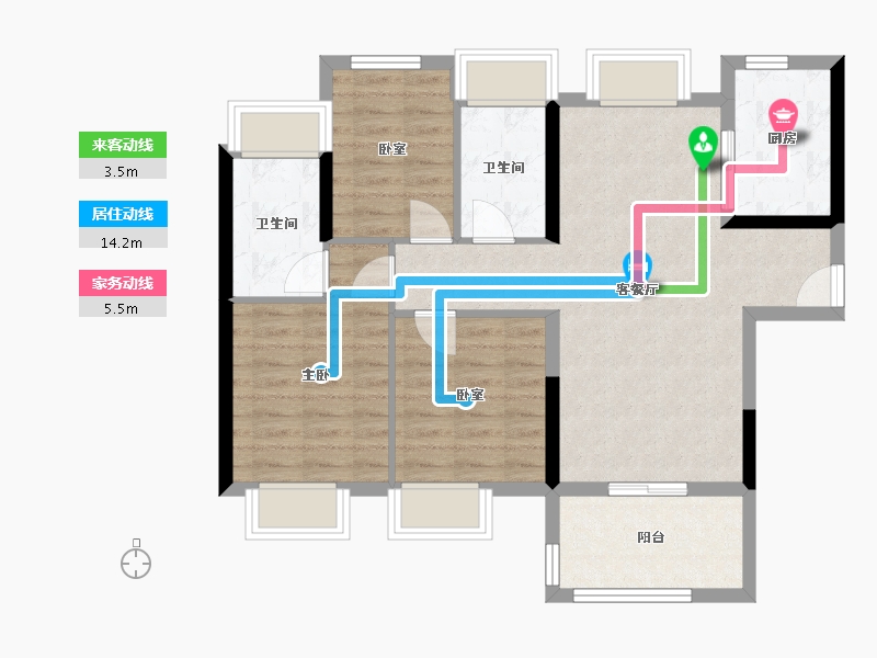 广东省-江门市-万科金域国际-79.39-户型库-动静线