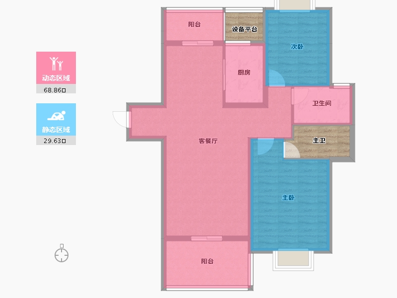 海南省-海口市-海航豪庭南苑-五区-94.64-户型库-动静分区