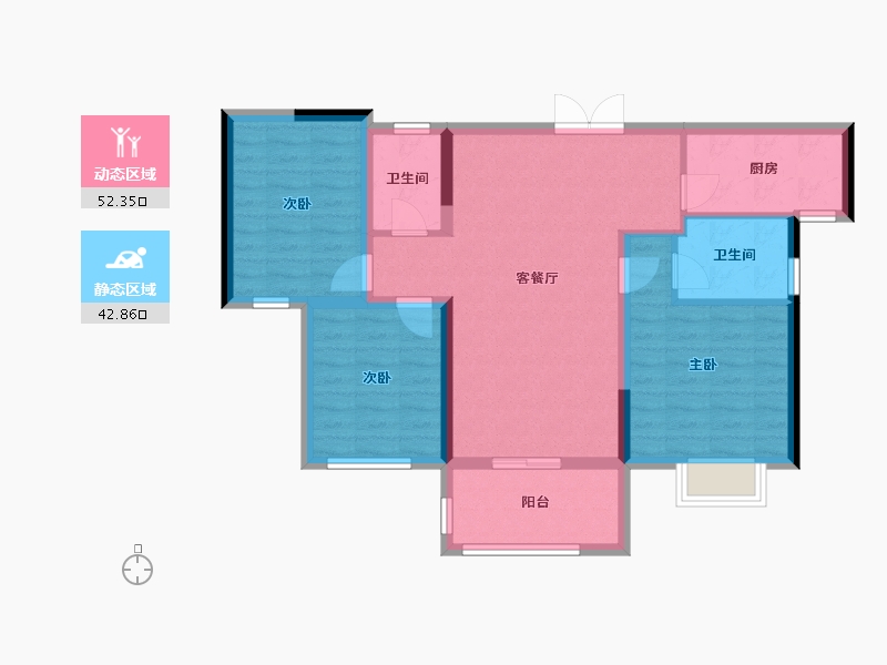 广东省-江门市-远洋·天成-85.03-户型库-动静分区