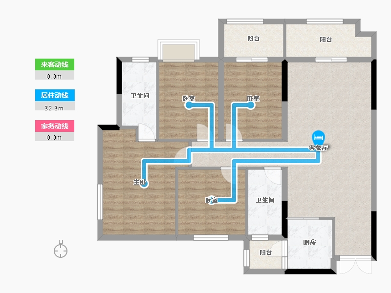 湖南省-郴州市-东方新城-北区-135.72-户型库-动静线