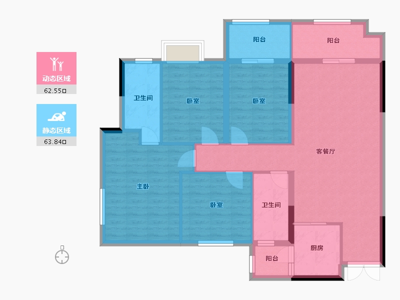 湖南省-郴州市-东方新城-北区-135.72-户型库-动静分区