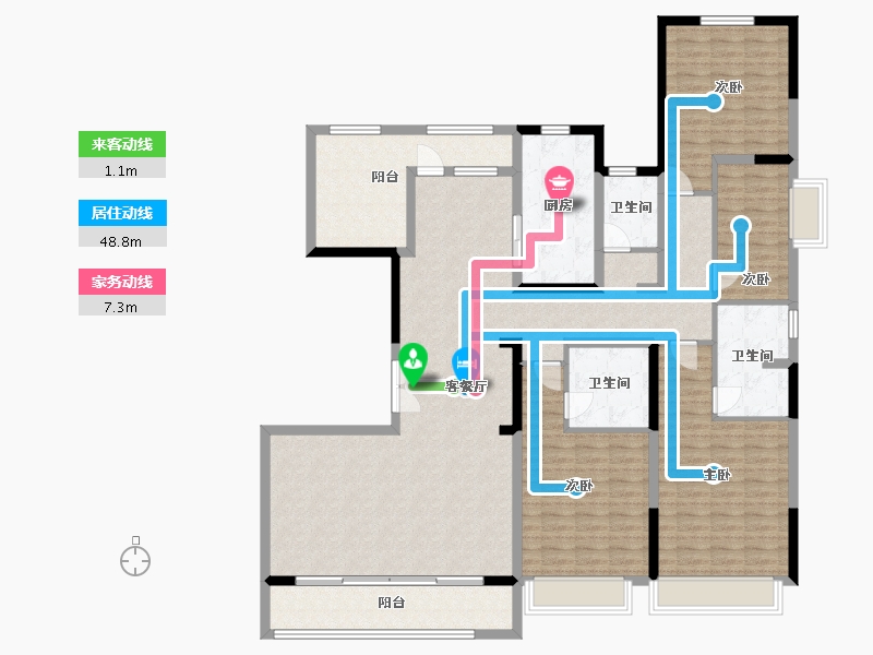 贵州省-毕节市-同心锦绣城-166.00-户型库-动静线