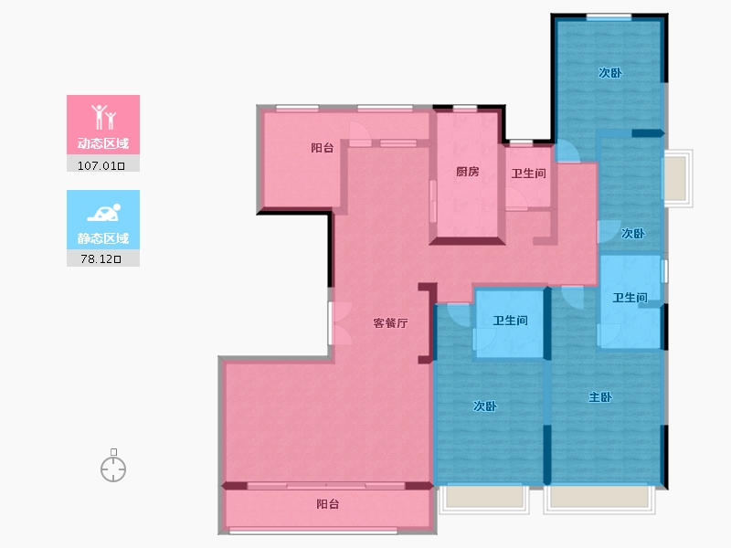 贵州省-毕节市-同心锦绣城-166.00-户型库-动静分区