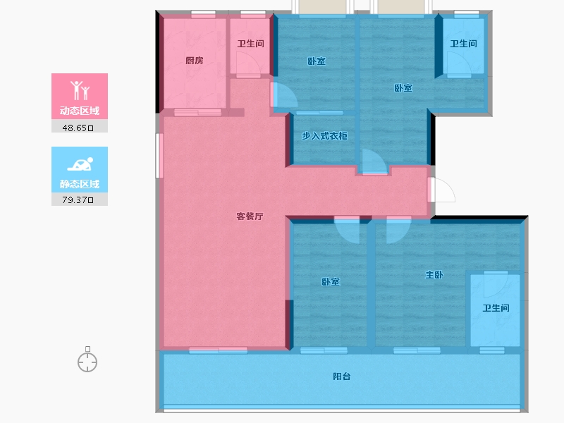 云南省-临沧市-海棠佳园四期·天汇-114.41-户型库-动静分区