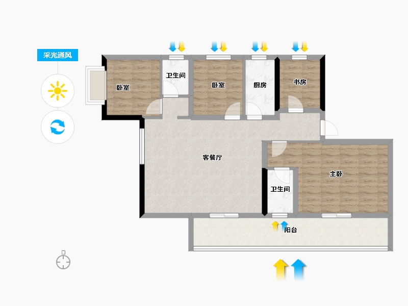 云南省-临沧市-海棠佳园四期·天汇-98.41-户型库-采光通风