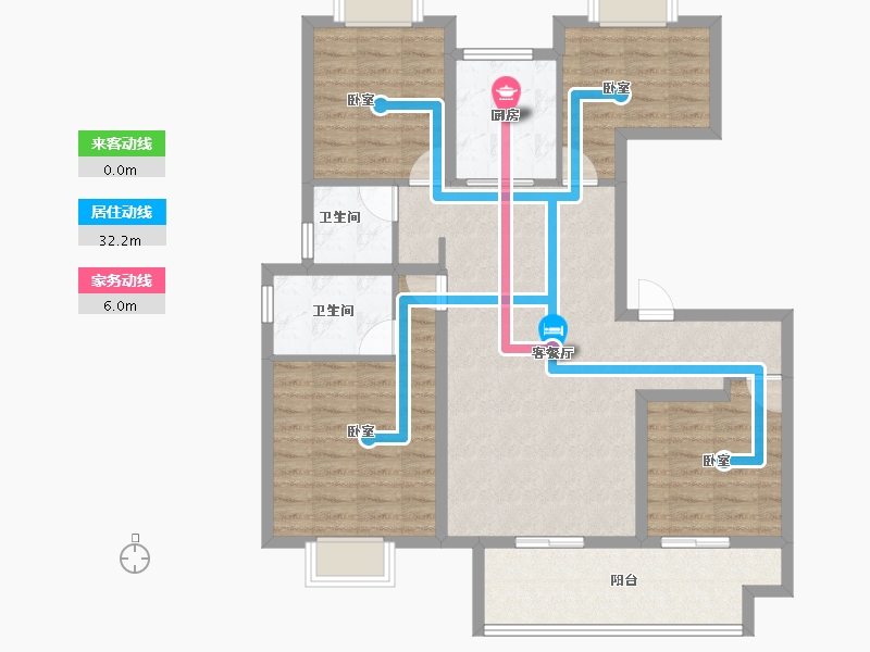 江苏省-泰州市-金通·桃李江南-104.01-户型库-动静线