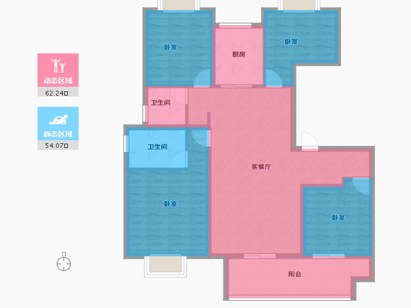 江苏省-泰州市-金通·桃李江南-104.01-户型库-动静分区