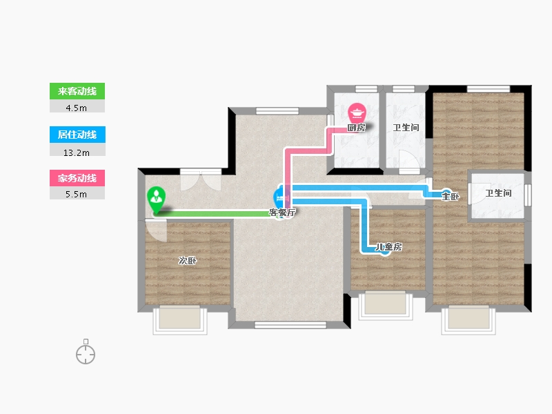 河北省-保定市-华都名晟小区-130.00-户型库-动静线