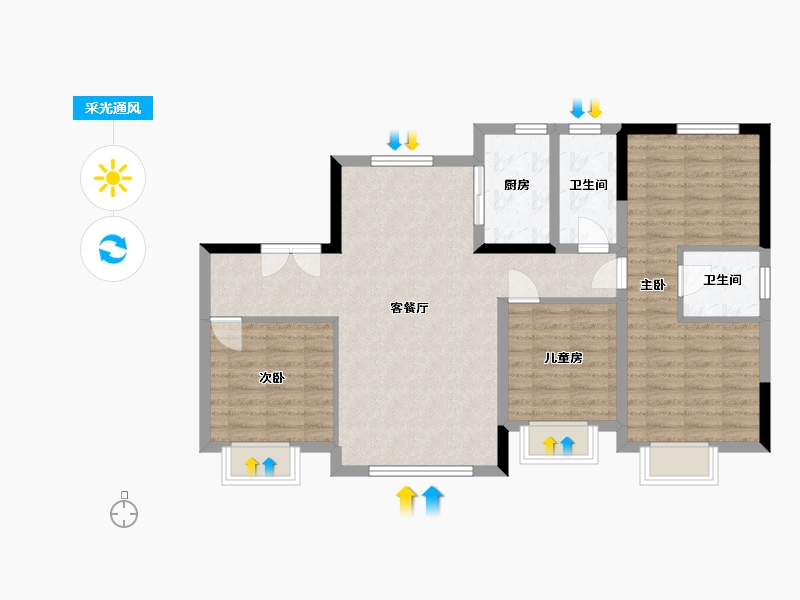 河北省-保定市-华都名晟小区-130.00-户型库-采光通风