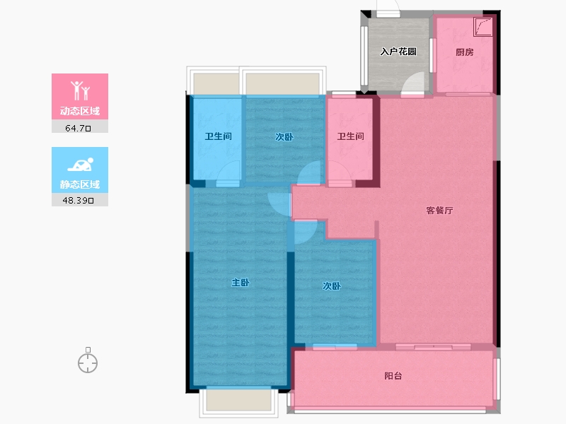 湖南省-长沙市-长房东旭国际-120.00-户型库-动静分区