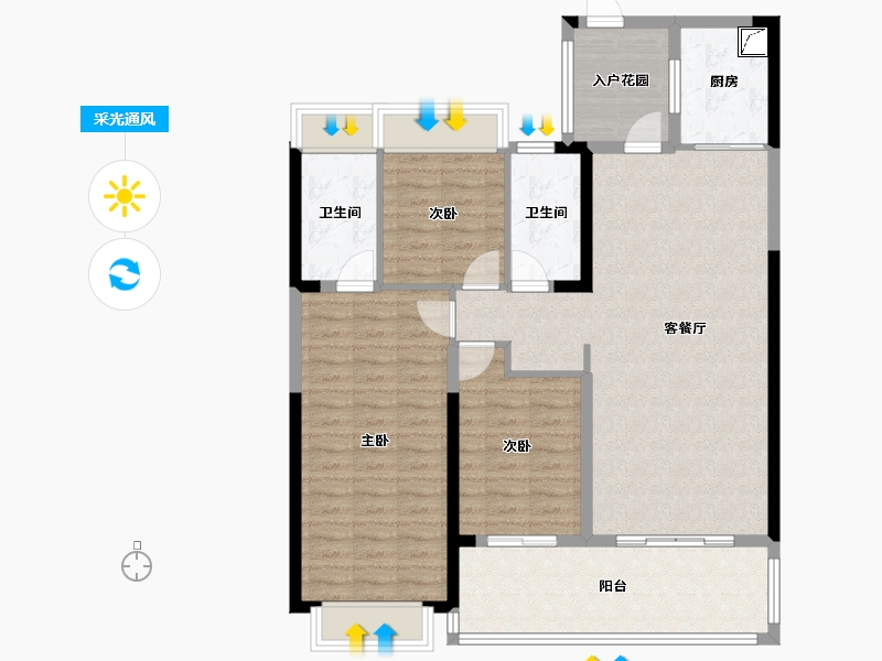 湖南省-长沙市-长房东旭国际-120.00-户型库-采光通风