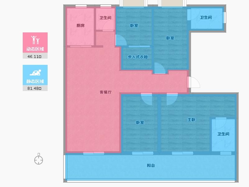 云南省-临沧市-海棠佳园四期·天汇-114.41-户型库-动静分区