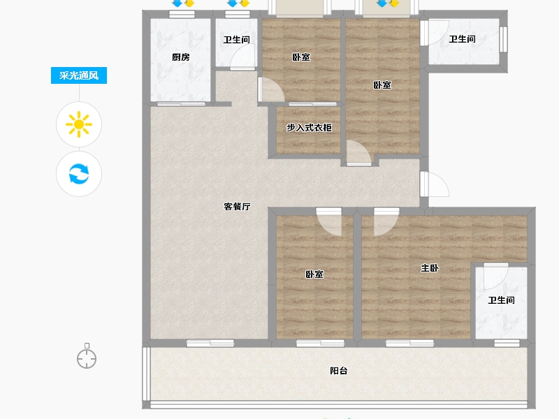 云南省-临沧市-海棠佳园四期·天汇-114.41-户型库-采光通风