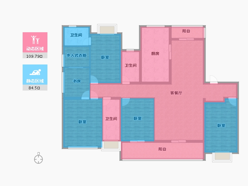 江苏省-泰州市-金通·桃李江南-174.88-户型库-动静分区