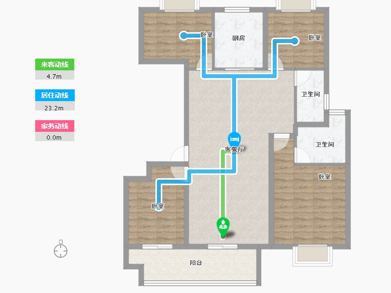 江苏省-泰州市-金通·桃李江南-105.87-户型库-动静线