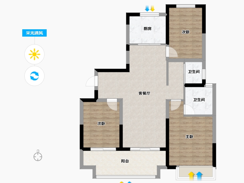 河南省-南阳市-信友天樾-118.00-户型库-采光通风