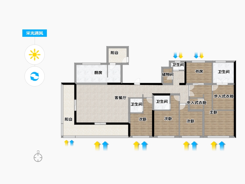 山东省-泰安市-泰山壹号院-189.29-户型库-采光通风