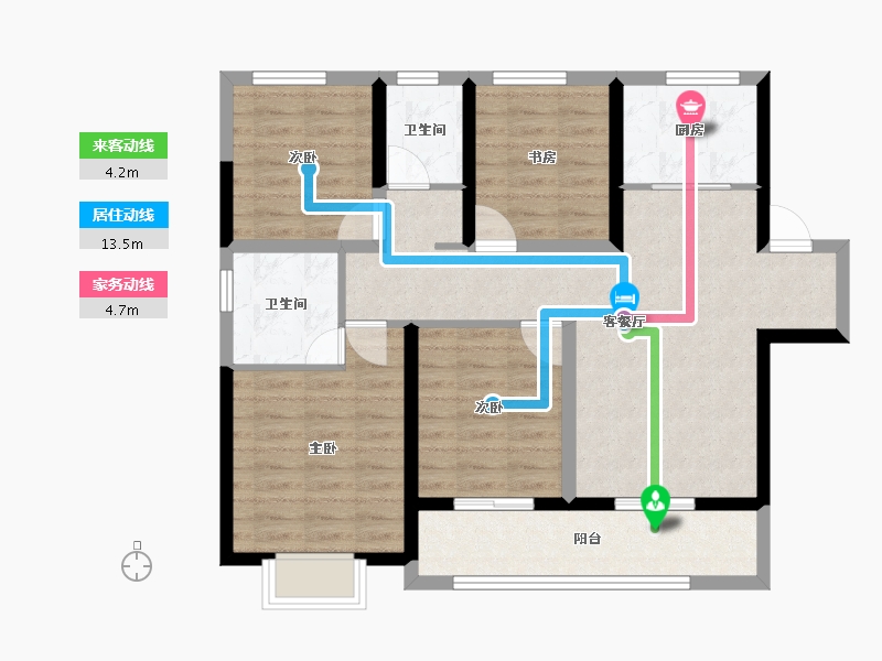 陕西省-咸阳市-绿地地-89.00-户型库-动静线