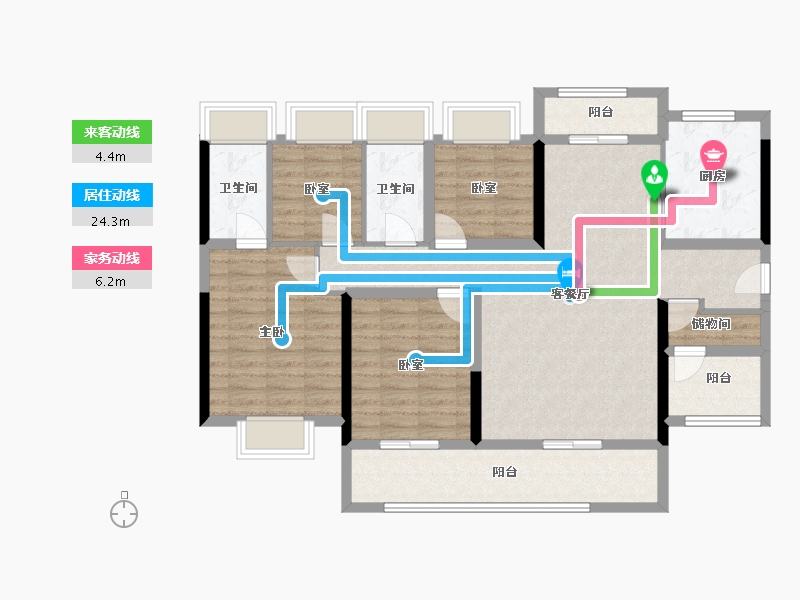 广东省-江门市-江门东湖碧桂园-110.48-户型库-动静线