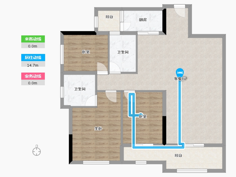 贵州省-贵阳市-四季贵州椿棠府-96.00-户型库-动静线