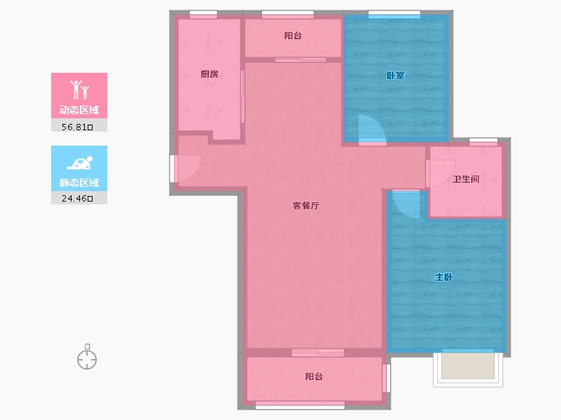 上海-上海市-远香舫庭苑-二期-73.00-户型库-动静分区