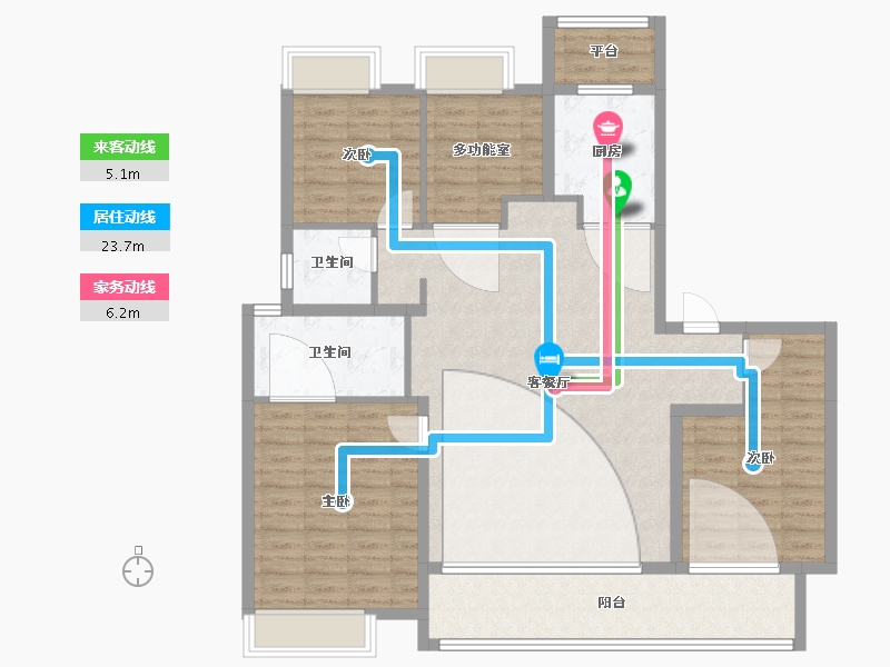 江苏省-南通市-万科方圆-124.29-户型库-动静线