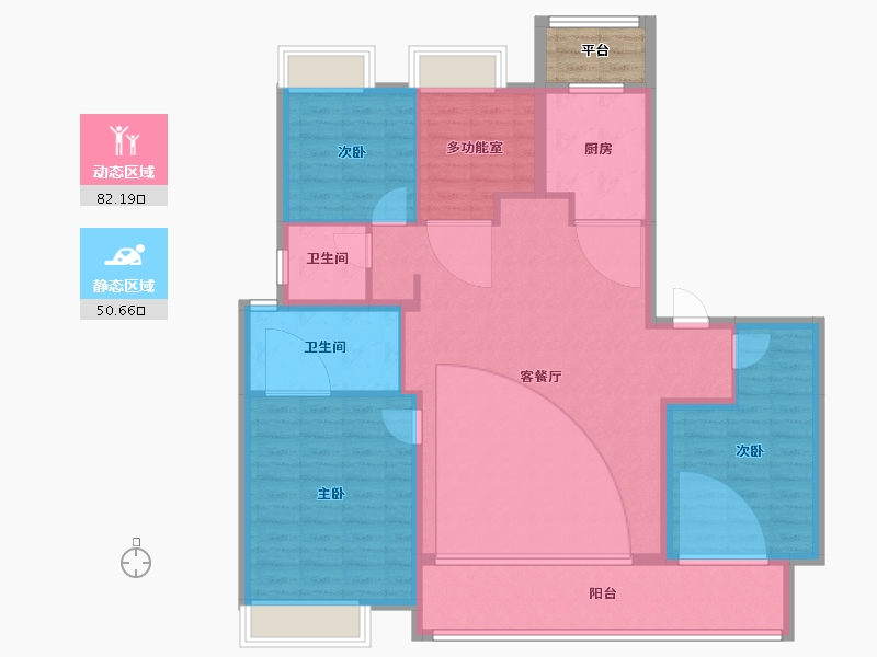 江苏省-南通市-万科方圆-124.29-户型库-动静分区