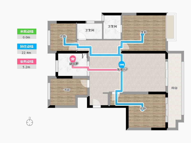 浙江省-台州市-富力溪庐-115.00-户型库-动静线