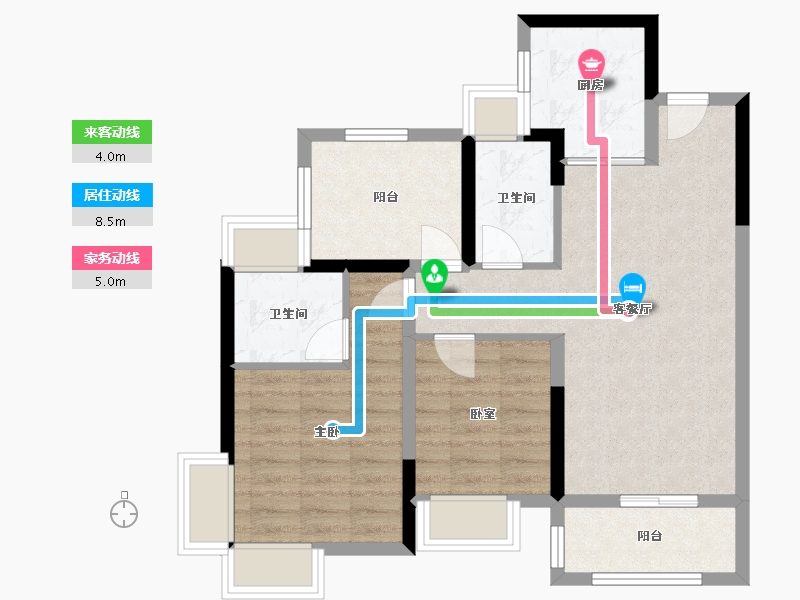 广东省-江门市-越秀·星汇观澜-72.00-户型库-动静线