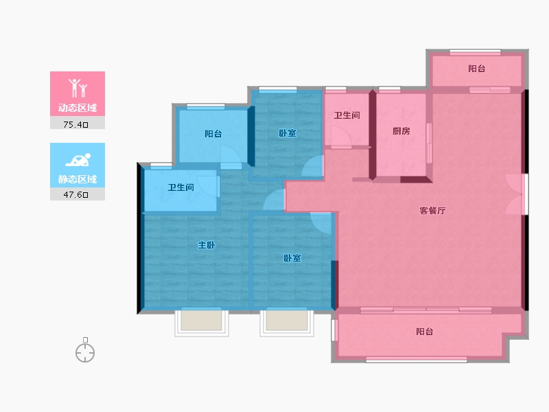 广东省-江门市-远洋·天成-111.20-户型库-动静分区