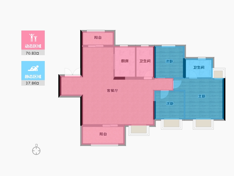 广东省-江门市-远洋·天成-97.84-户型库-动静分区